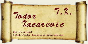 Todor Kačarević vizit kartica
